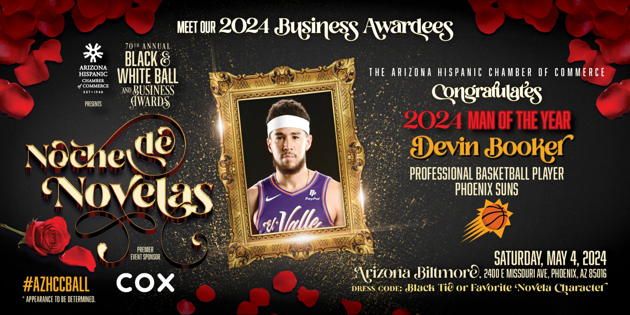 Man of the Year 2024 Devin Booker Arizona Hispanic Chamber of Commerce